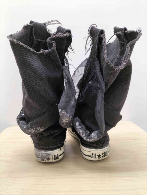 コンバース CONVERSE ×JUN OKAMOTO ALL STAR オールスター コラボ 星 ラメ レース ダメージ フリンジ リメイク ニーハイ ドッキング スニーカー ブーツ レディース CONVERSE:4 1/2